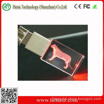 Crystal USB Flash Drive with 3D Logo Engraving